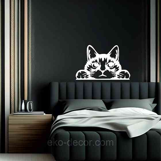 Декоративное настенное 3D Панно «Кот» Декор на стену с объемом (цена за 1 шт) 20*30 см, Белый Киев