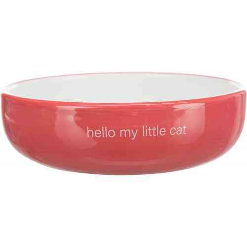 Миска Trixie для котів коротконосих порід, керамічна, 15 см, 300 мл (коралова/біла) Вінниця