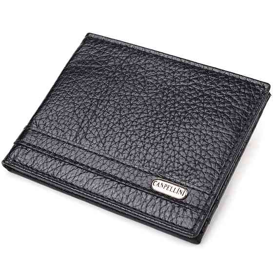 Практичный зажим из натуральной зернистой кожи CANPELLINI 21518 Черный Киев