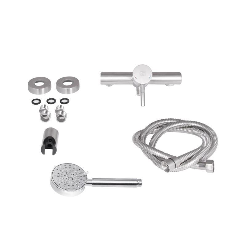 Змішувач для душу Lidz Aria 09O-SES з душовим гарнітуром LD049AR43361, сатин Київ - фото 4