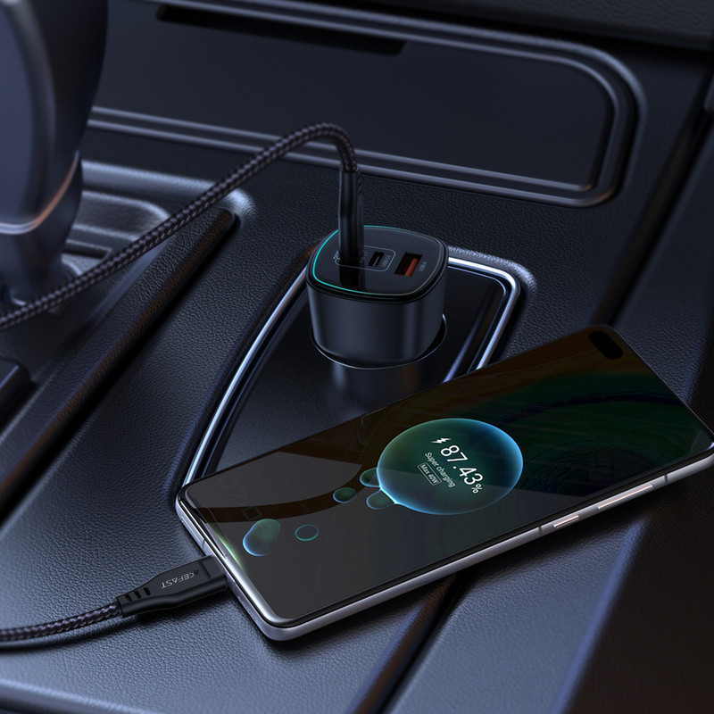 Автомобільний зарядний пристрій ACEFAST B18 200W(2USB-C+USB-A)fast car charger Black Одеса - фото 7
