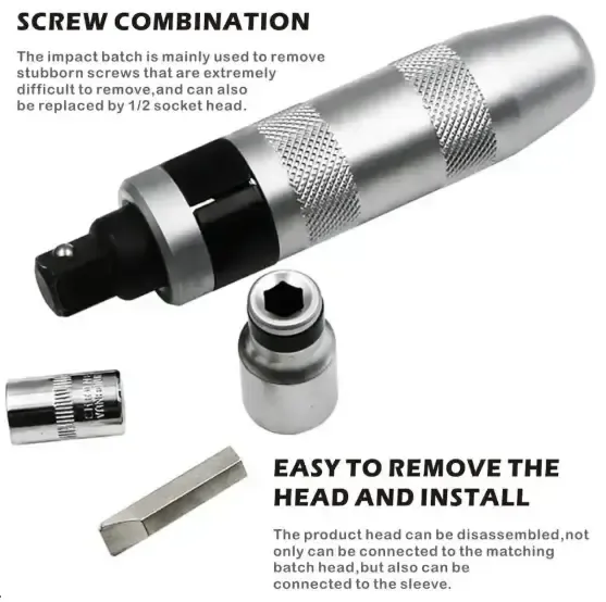 Набор ударных отверток 14 предметов с переходником и битами, ударно-поворотная отвертка 1/2" Коломыя - изображение 3