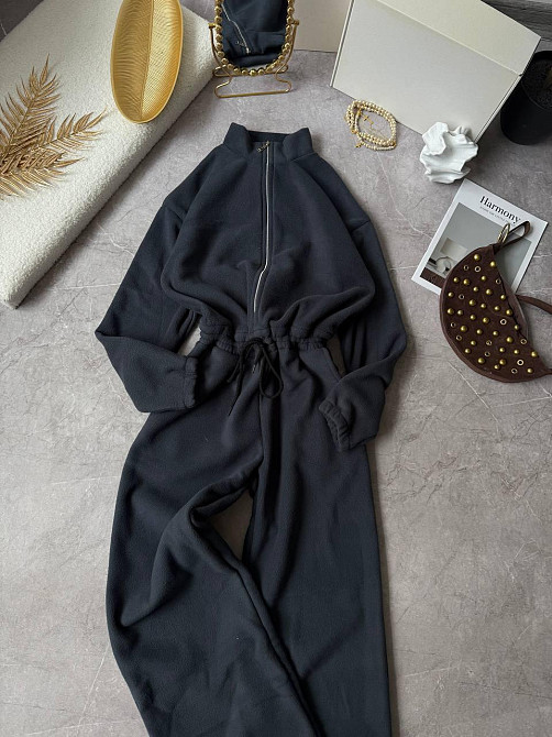 Женский теплый повседневный комбинезон из двухстороннего флиса Графит, 42/46 Одесса - изображение 3