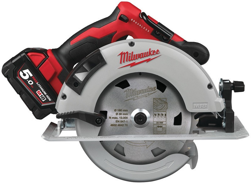Пила дискова ручна аккумуляторна MILWAUKEE, M18 BLCS66-502X, діаметр 165мм (зарядний пристрій M12-18 FC, 2 акумулятори M18 B5 5А Одеса - фото 2