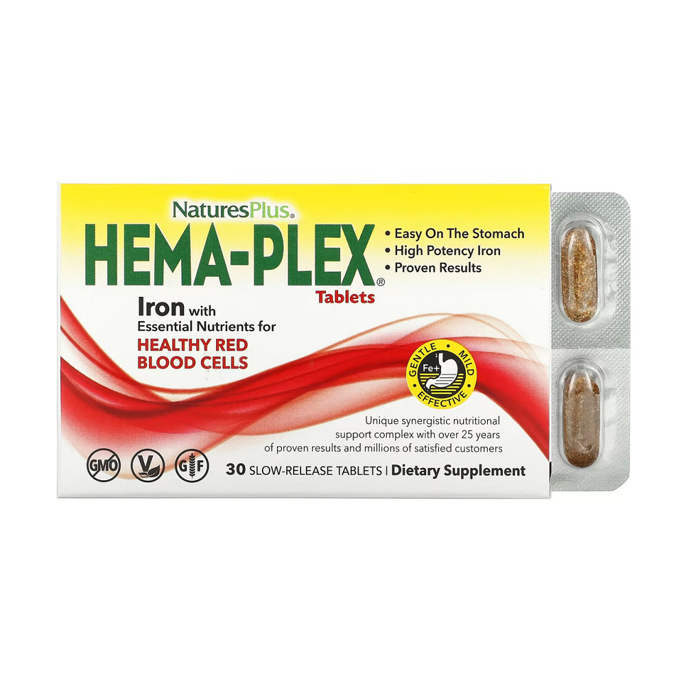 Комплекс витаминов и минералов Nature's Plus Hema-Plex 30 tabs Киев - изображение 1