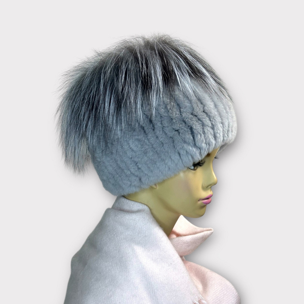 Шапка женская меховая кубанка Мерлин Серый Харьков - изображение 2