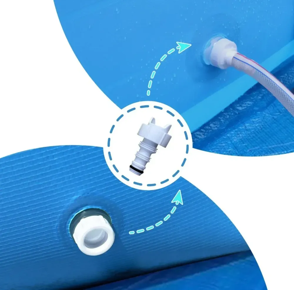 Каркасный садовый бассейн Avenli (360 х 76 см) круглый, для взрослых и детей, Синий (17799) Киев - изображение 7