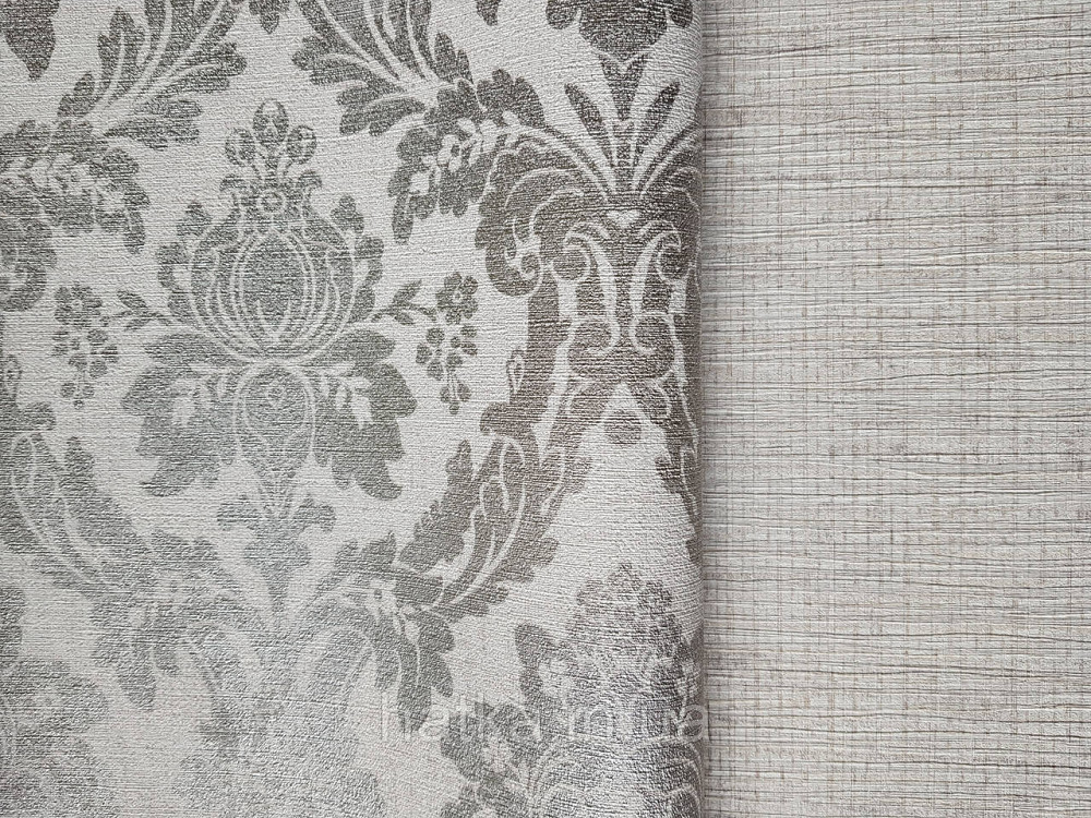 Шовільні на фрізеліні AS creation Perfect 1.06Х10 класика вензель дамаск сріблом на світлому бежевому Київ - фото 3