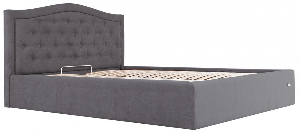 Ліжко Двоспальне Scarlett VIP 160 х 190 см Місті Dark Grey З додатковою металевою цільнозварною рамою Темно-сірий Дніпро - фото 12
