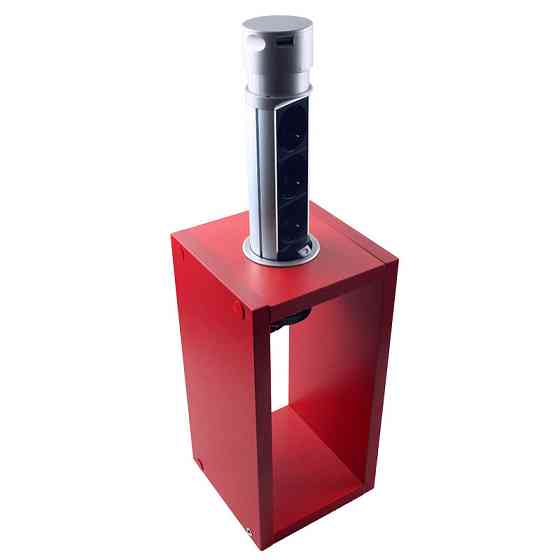 Мебельная розетка вертикальная 3х16А, 2хUSB 2.4А, серебристый металлик Днепр