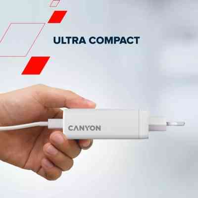 Зарядное устройство Canyon CU140ACC GaN 150W 3xPD 1xQC EU White (CNS-CUW140ACC) Винница