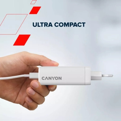 Зарядний пристрій Canyon CU140ACC GaN 150W 3xPD 1xQC EU White (CNS-CUW140ACC) Вінниця - фото 4