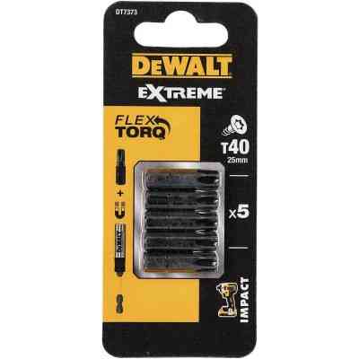 Набір біт DeWALT IMPACT TORSION, ударні, Torx, Т40, L=25 мм, 5 шт (DT7373) Вінниця