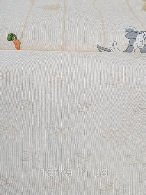 Обои виниловые на флизелине AdaWall Ada Kids метровые детские герои мультфильмов кролик на светло бежевом Киев - изображение 1