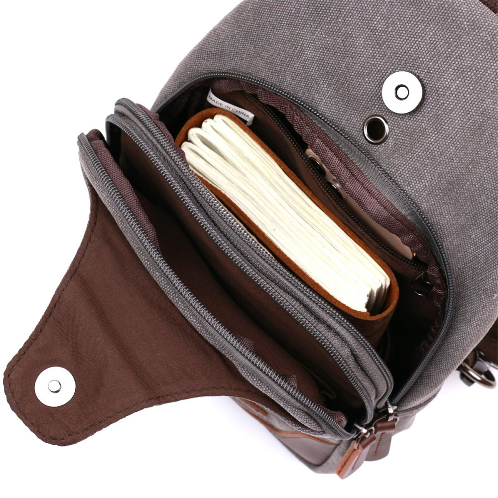 Удобная мужская сумка через плечо Серый (Vintage) Киев - изображение 10