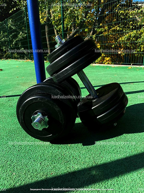 Гантелі набірні 2 по 28 кг з ABS покриттям хром грифи Гантелі, гирі, штанги і диски бітумні Київ - фото 3