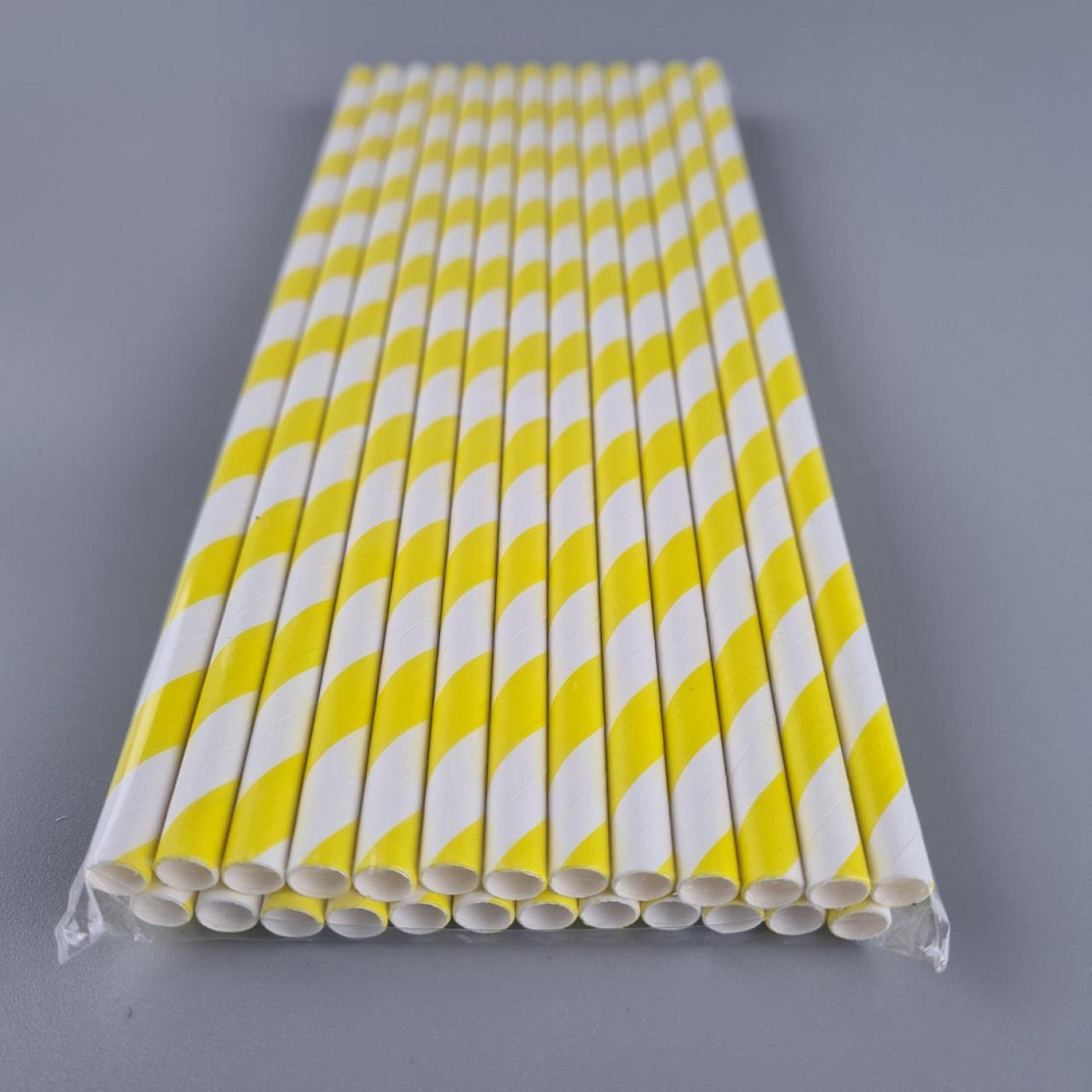 Соломка трубочка паперова Ø 5 мм 20 см "Вита" біло-жовта 25 шт (1 пачка) Харків - фото 2