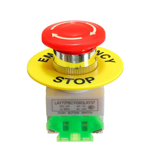 Кнопка аварійного відключення грибок 40мм 660В 10А 1NO+1NC з фіксацією промислова Київ - фото 1