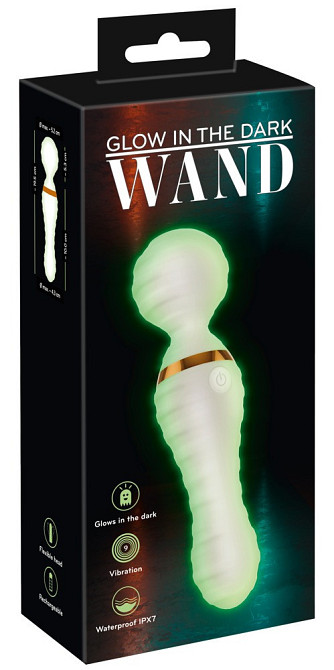 Вибратор микрофон рельефный You2Toys GITD Wand Vibrator, светится в темноте Sex Aura Киев - изображение 4