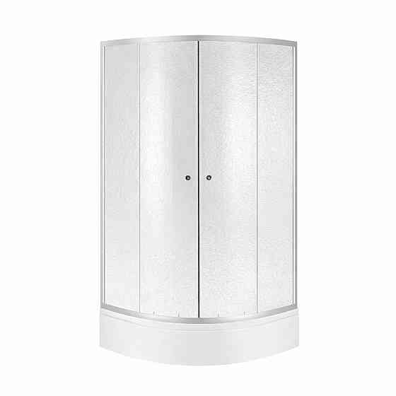 Lidz Latwa SC80x80.SAT.MID.FR Душова кабіна напівкругла, скло Frost 4 мм + Lidz Душовий піддон KAPIELKA ST80x80x26, з панеллю Київ