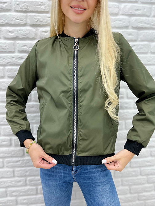 Жіноча вітровка з щільної плащівки "Leland" оптом | Розпродаж моделі 42-44, Хакі Київ - фото 1