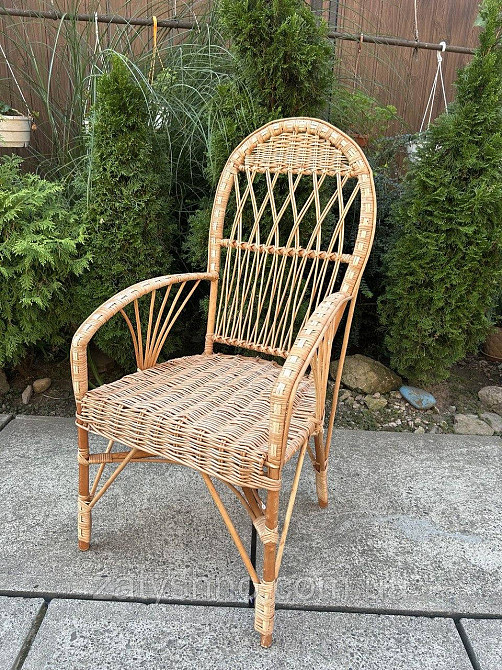 Стульчик плетеный из лозы с высокой спинкой Киев - изображение 3