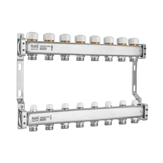 Колектор з термостатичними та запірними клапанами Roho R805-08M - 1"х 8 вих. (RO1039) Київ