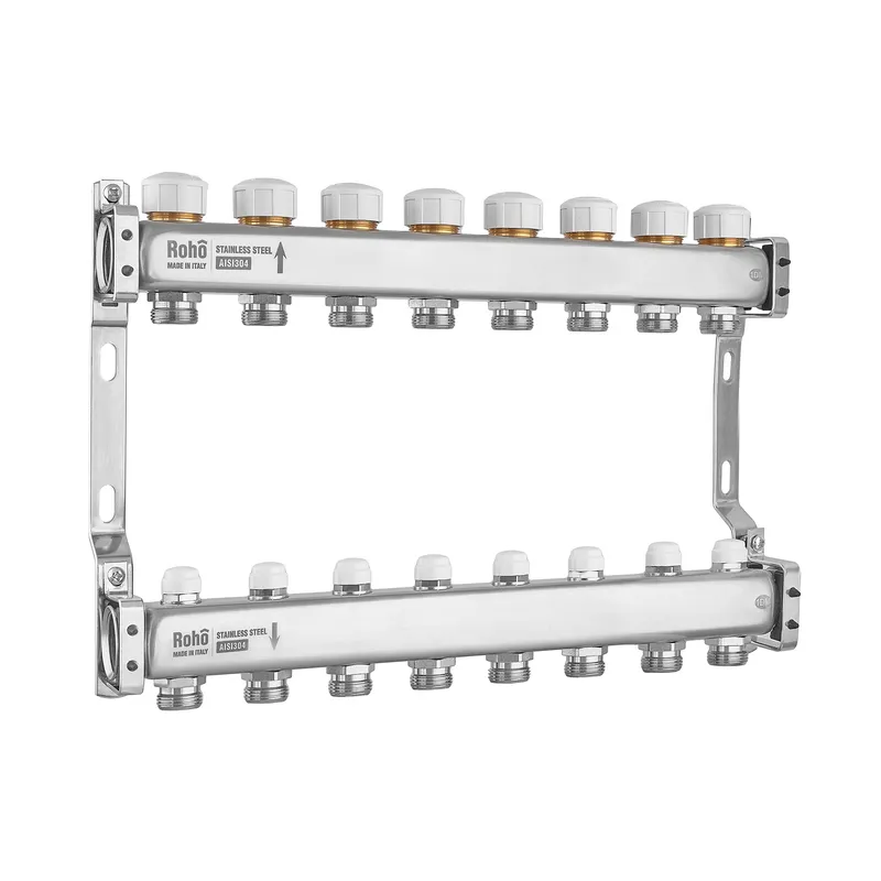 Колектор з термостатичними та запірними клапанами Roho R805-08M - 1"х 8 вих. (RO1039) Київ - фото 1