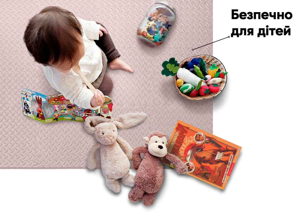 Татамі мат EasyFit SwallowTail 4 шт (60х60х1 см) пазл хвіст ластівки бежевий Коломия - фото 2