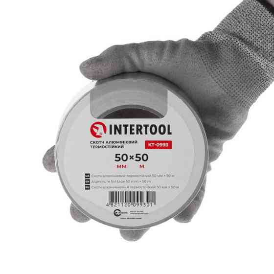 Скотч алюмінієвий термостійкий, 50 м, 50 мм INTERTOOL KT-0993 Киев