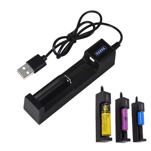 Зарядное устройство USB черное для аккумуляторов 18650, CR123A и других литий-ионных элементов питания Киев - изображение 3