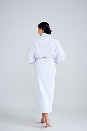 Жіночий халат банний Ideal Textile махровий білий (56860338) Чернівці - фото 4