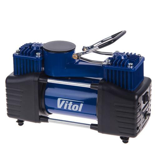 Компрессор ViTOL K-72 150 psi, 25 Ампер, 90 л, 2 цилиндра, шланг 5 м с дефлятором и клеммами Харьков - изображение 1