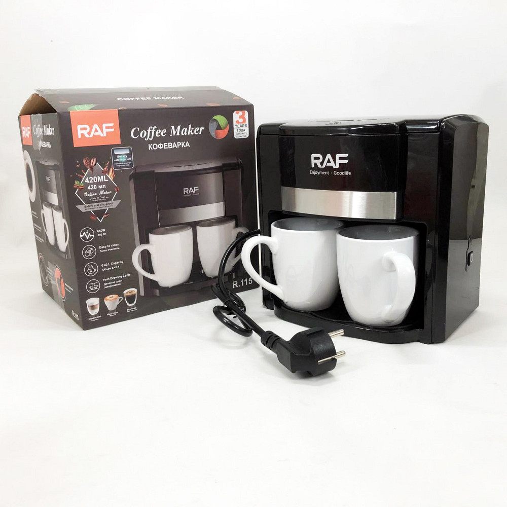 Крапельна кавоварка з автовідключенням RAF, Крапельна компактна кавоварка для дому FS-94 Львів - фото 13