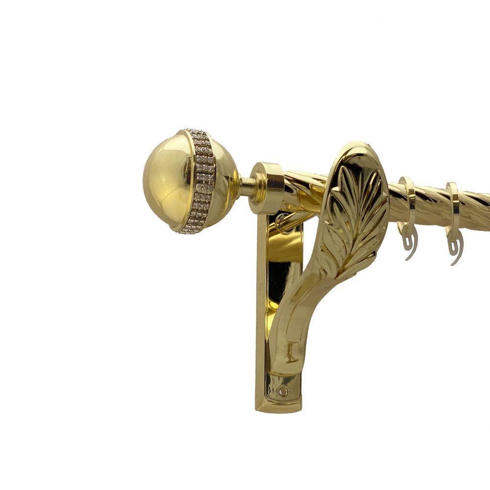 Карниз Orvit Авея металевий однорядний ретро скручена труба кільце фасонне металеве  Золото 25 мм 240 см (00-00010809) Львів - фото 1