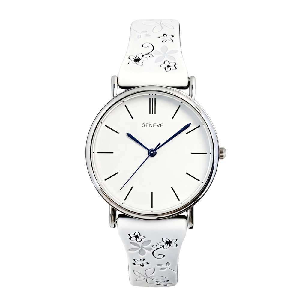 Годинник жіночий наручний Geneva Steel Silver Miss Flower (2 ремінці) Київ - фото 8