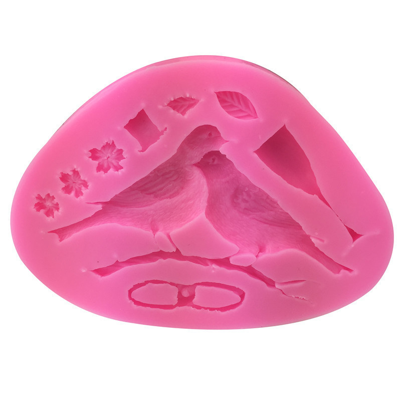 Молд силиконовый Птички 116 на 85 мм розовый Киев - изображение 7