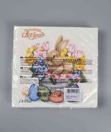 Пасхальная бумажная двухслойная салфетка (ЗЗхЗЗ, 16шт)  La Fleur "Цветущая Пасха "913 (1 пачка) Харьков