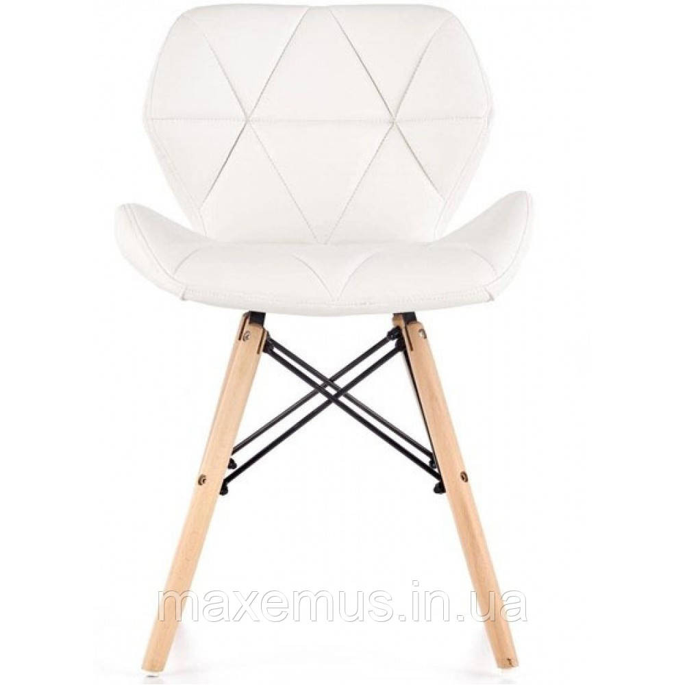 Кухонний стілець В-531 екошкіра м'який табурет на ніжках в вітальню обідній стілець на кухню білий Мостиська - фото 4