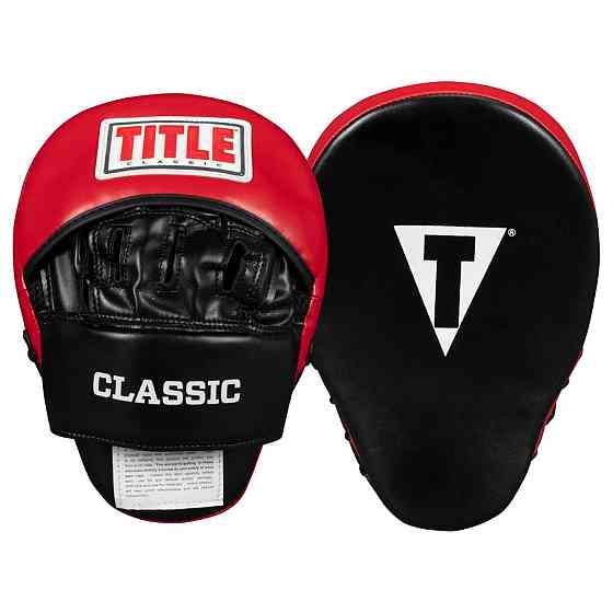 Лапи боксерські TITLE Classic Charge Punch Mitts Black/Red Кам'янське