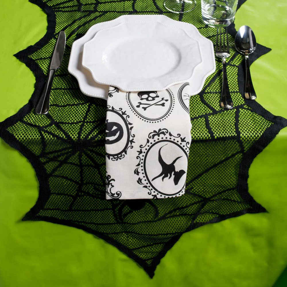 Скатертина на Хелловін Гарбузи доріжка 183 на 46 см чорний Київ - фото 4