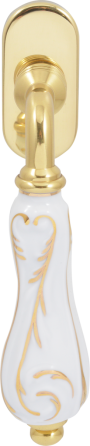 Ручка оконная Fimet 147P D.K. F01 Flora пол латун /фарфор белый с золотом Киев