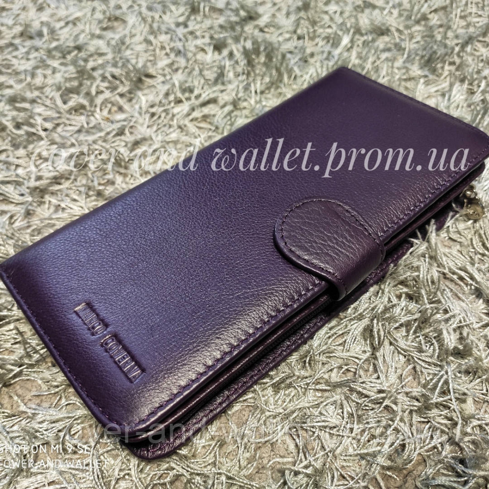 Красивый кожаный женский кошелек фиолетового цвета Marco Coverna MC031-950 Киев - изображение 8
