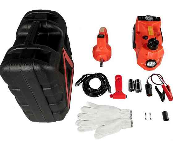 Электрический автодомкрат 3-в-1 BX-478 (5т, 12В), ударный гайковерт, компрессор, фонарик, кейс Одесса