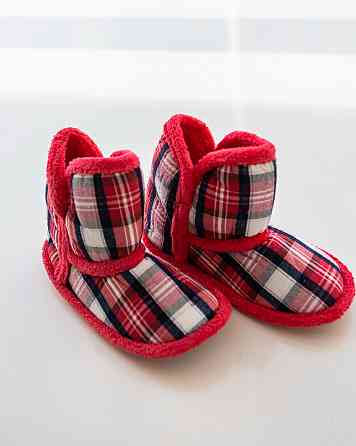 Женские сапожки для дома в клеточку - Красный Nicoletta 304-1 Киев