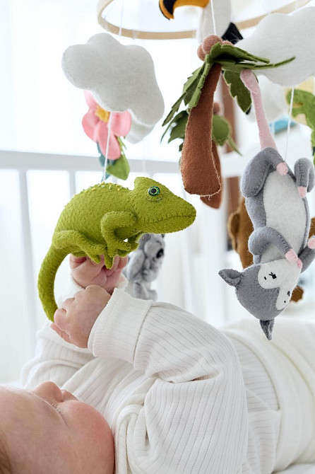 Дитячий мобіль на ліжечко для немовлят WoollyFox "Джунглі" Київ - фото 2