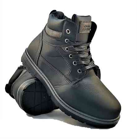 Ботинки ЗИМНИЕ Мужские Черные Кроссовки с МЕХОМ на Замке с Молнией (размеры: 44) - 202-1 Днепр