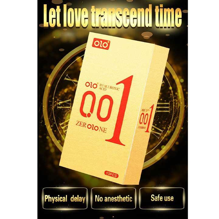 Презервативы Olo 0.01 GOLD с ребрами и пупырышками с гиалуроновой смазкой 10 шт Винница - изображение 6