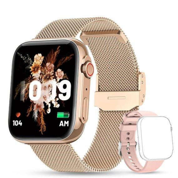 Женские умные смарт часы Smart Sensation + 2 ремешка (Gold) Винница - изображение 4