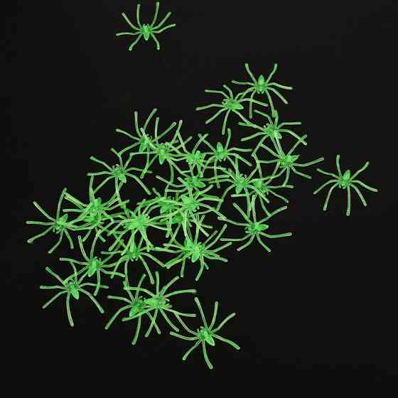 Павуки на Хелловін фосфорні 10 штук 50 на 48 мм салатовий Київ